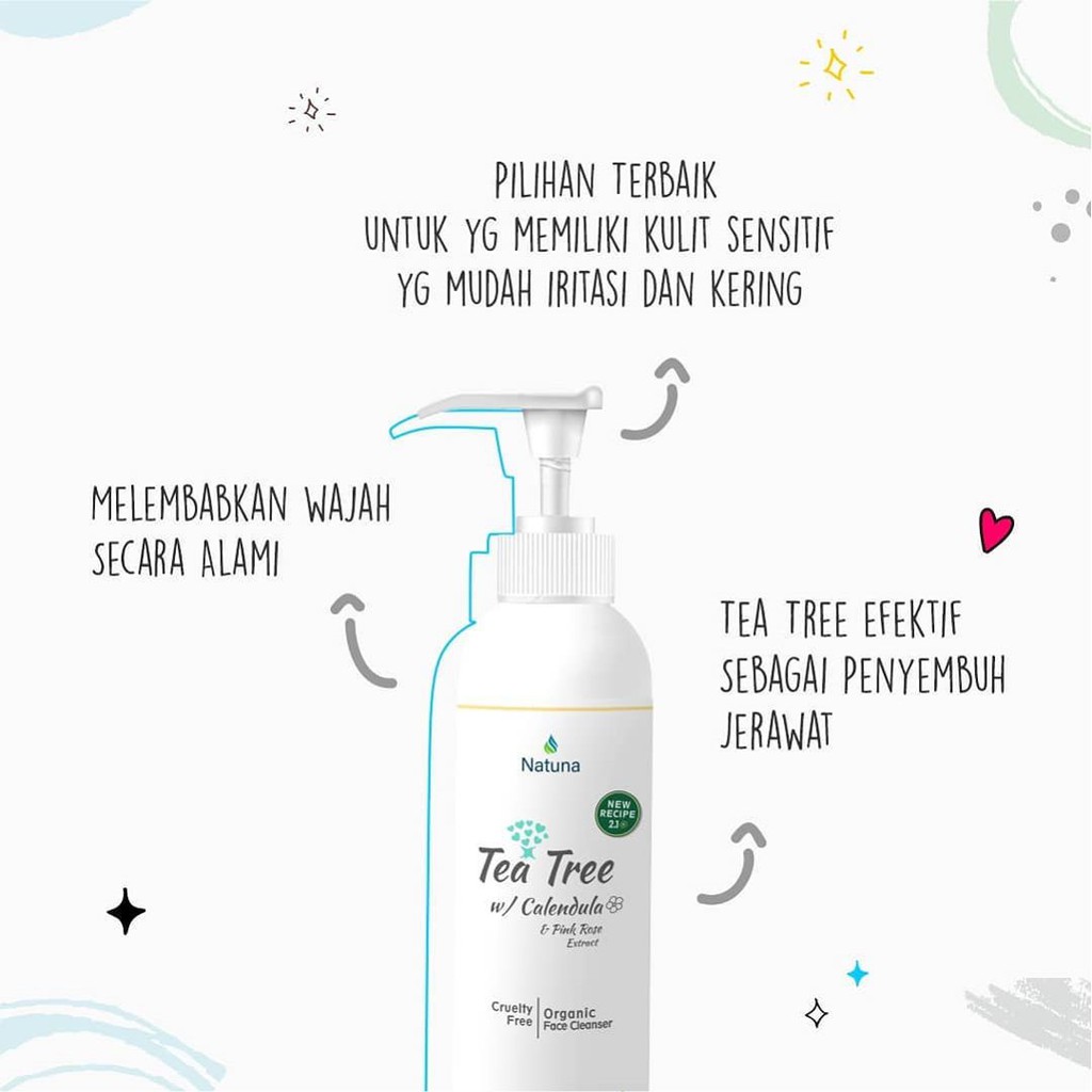 NATUNA TEA TREE FACIAL WASH 250ml | SABUN MUKA FACE WASH CLEANSING OIL