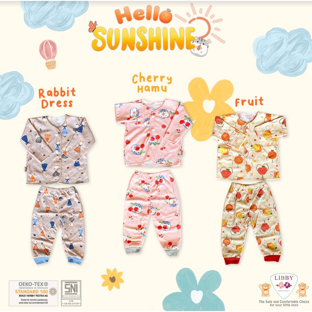 Libby - Hello Sunshine | Setelan Panjang Baby Size 3Stel