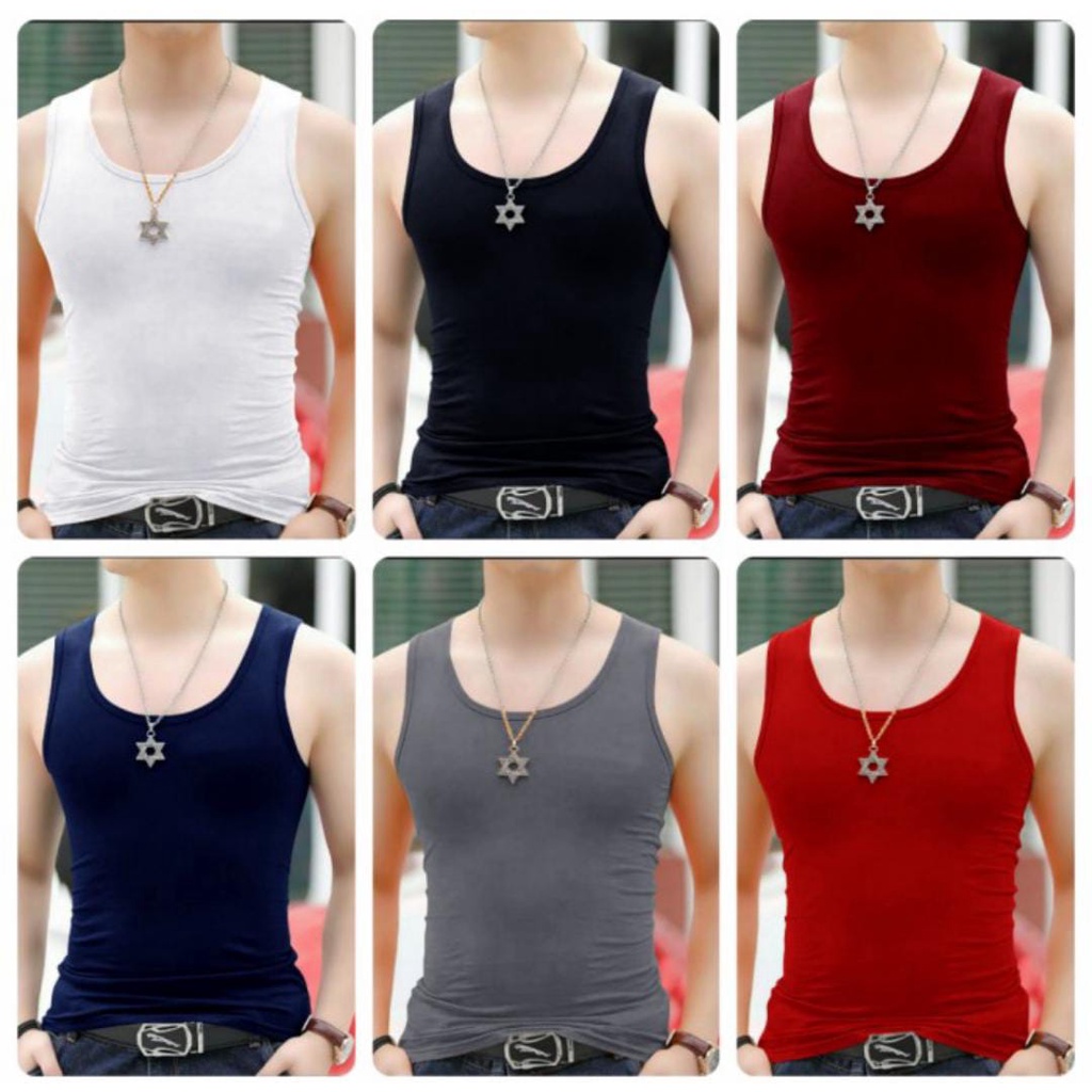 Kaos Dalam Pria Kaos Oblong Pria SINGLET POLOS AGREE TANPA LENGAN
