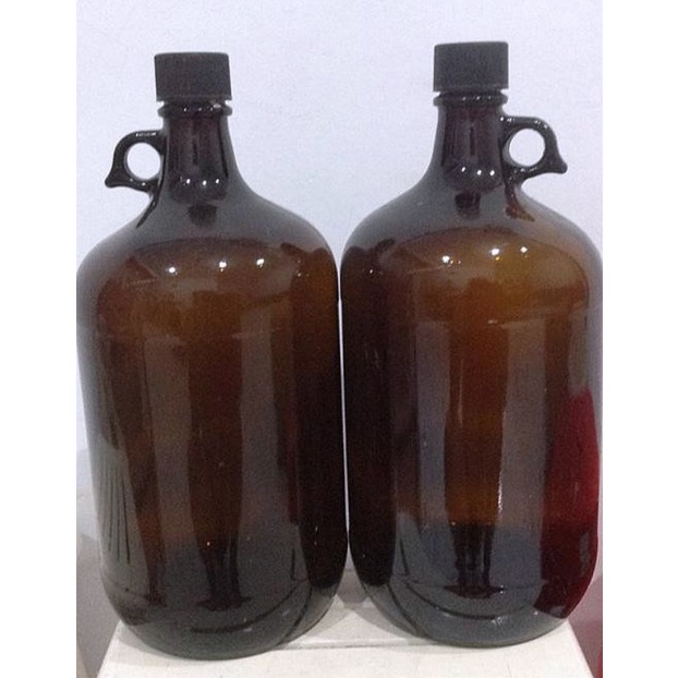 Botol kaca coklat 4,5 liter amber+tutup/botol koleksi/botol unik/1pcs