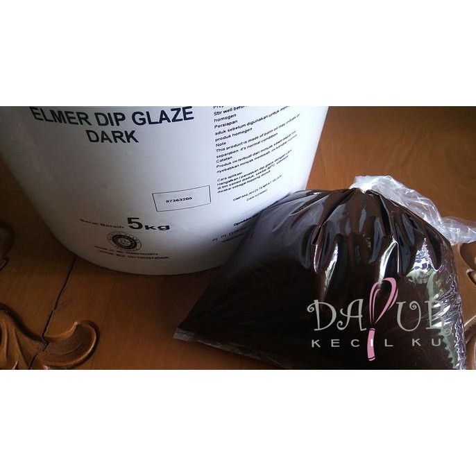 

Topping Donat \u002F Elmer Dip Glaze Dark Chocolate 500 gr repack