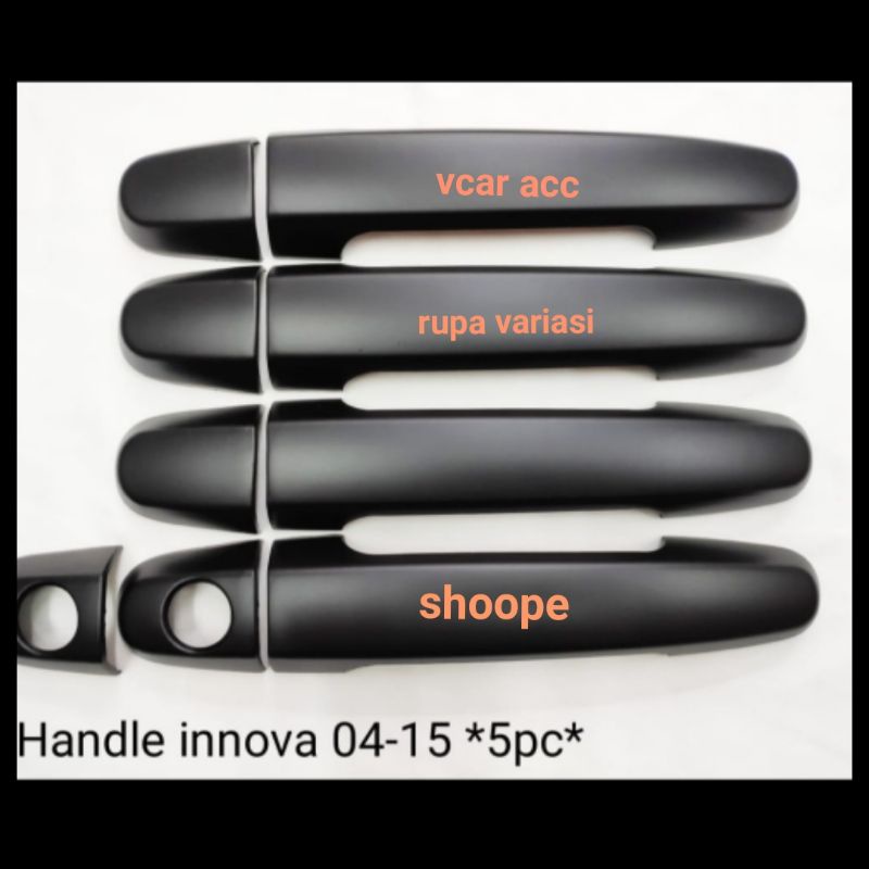 cover handle pegangan pintu toyota fortuner / inova innova grand 2004 sampai 2015 2005 2006 2007 2008 2009 2010 2011 2012 2013 2014 hilux rush terios yaris vios warna hitam doff