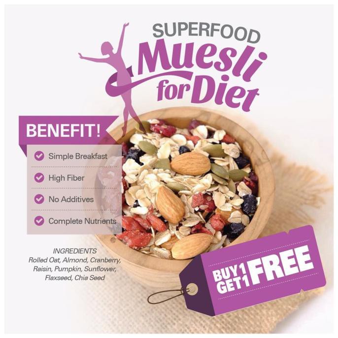 

Super Food Muesli BUY 1 GET 1 FREE (500gr x 2pc)