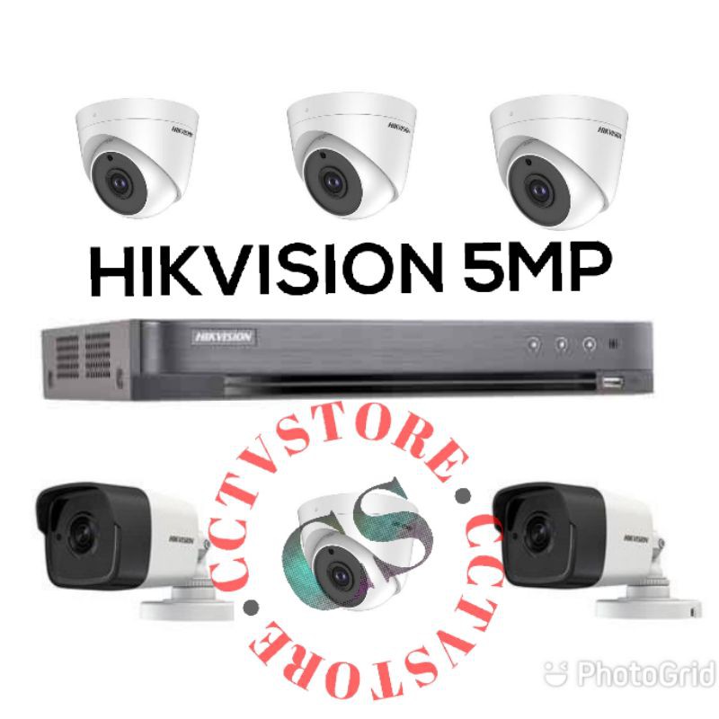 PAKET CCTV HIKVISION 8 CH 6 KAMERA 5MP HIKVISION