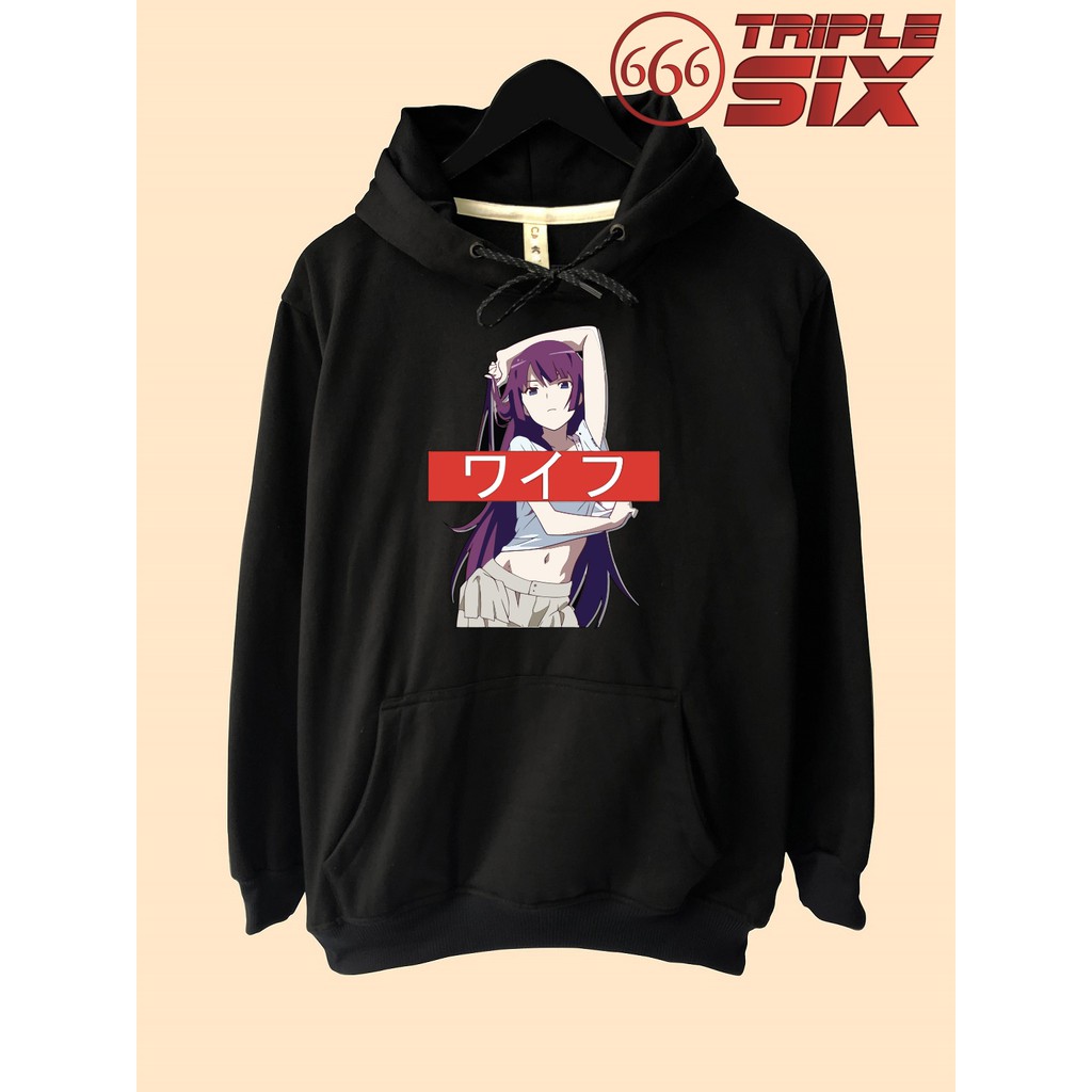 Jaket Hoodie Anime Bakemonogatari Hitagi waifu