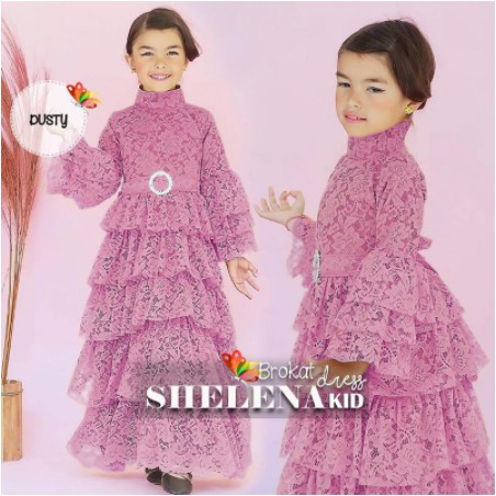 Baju Muslim Anak Perempuan Brukat Abg Jumbo Terbaru 2023 Model Kekinian Trendy Gamis Gaun Anak Pesta