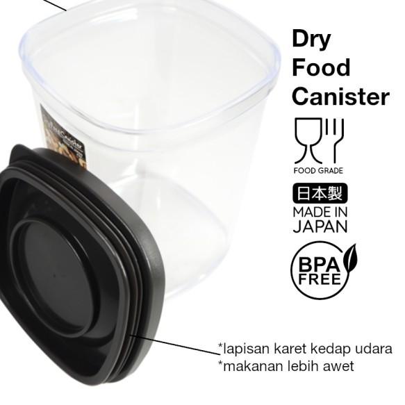 EXCLUSIVETokyo1 520ml Canister Wadah Toples Makanan - Hitam|KD9