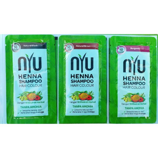 ⭐BAGUS⭐ NYU HAIR COLOR | Semir Rambut Bleaching Sachet Box Henna Shampoo Set Semir Sisir Mangkok