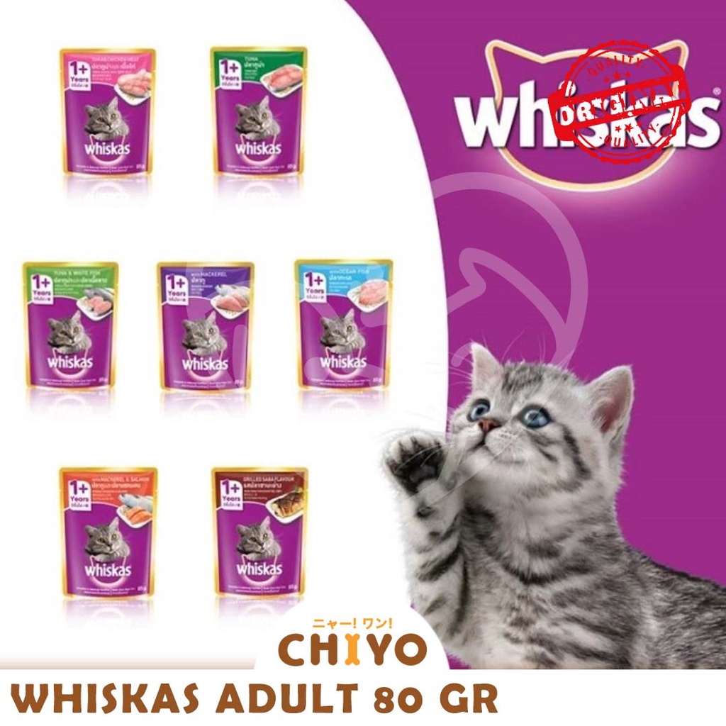 MAKANAN KUCING WHISKAS ADULT 85 GR