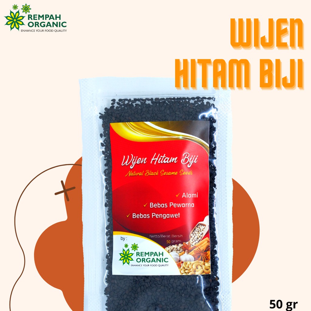 

Rempah Organic - Natural Black Sesame Seeds / Wijen Hitam Biji 50 Gram
