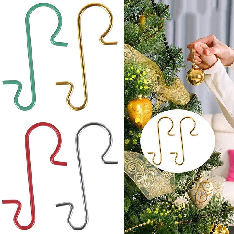 [ 50pcs Christmas Metal S-Shaped Hooks Holders Decoration for Home Xmas Child Wedding Party New Year ]