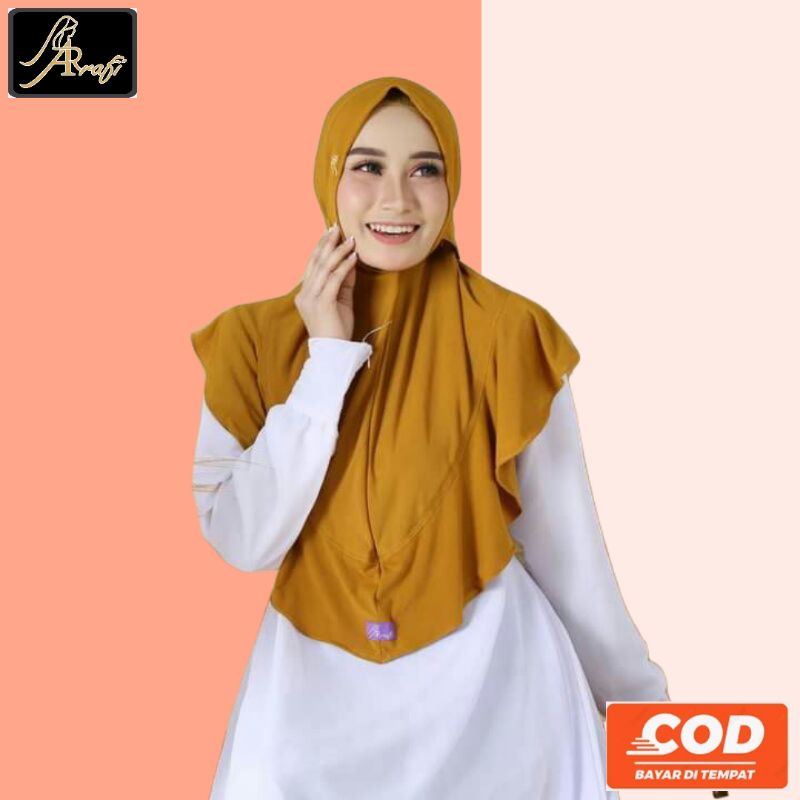 Jilbab Hijab Arrafi AR 450 kerudung krudung bergo kudung instan jersey premium super polos tali dewa