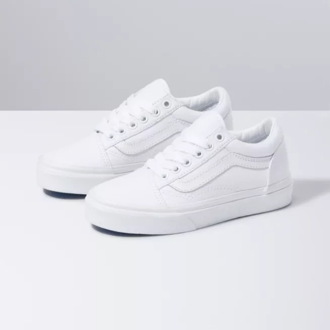 NEW Sepatu Anak Vans Oldskool Sepatu Sneakers Pria  Sepatu Murah Full White