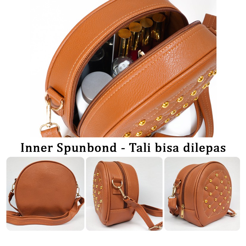 Tas Selempang Cewek kulit Bulat Tas Pesta Tas Slempang Wanita Sling bag Remaja Terbaru fashion Murah