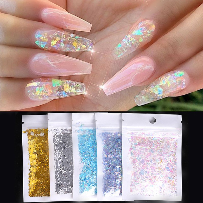 1 Pack Stiker Kaca Payet Glitter Permen Untuk Dekorasi Nail Art Manicure