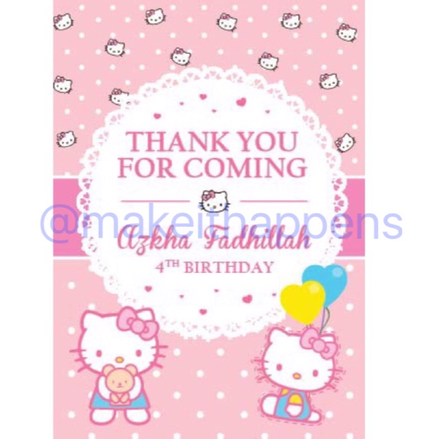 

Hello kitty thankyou card