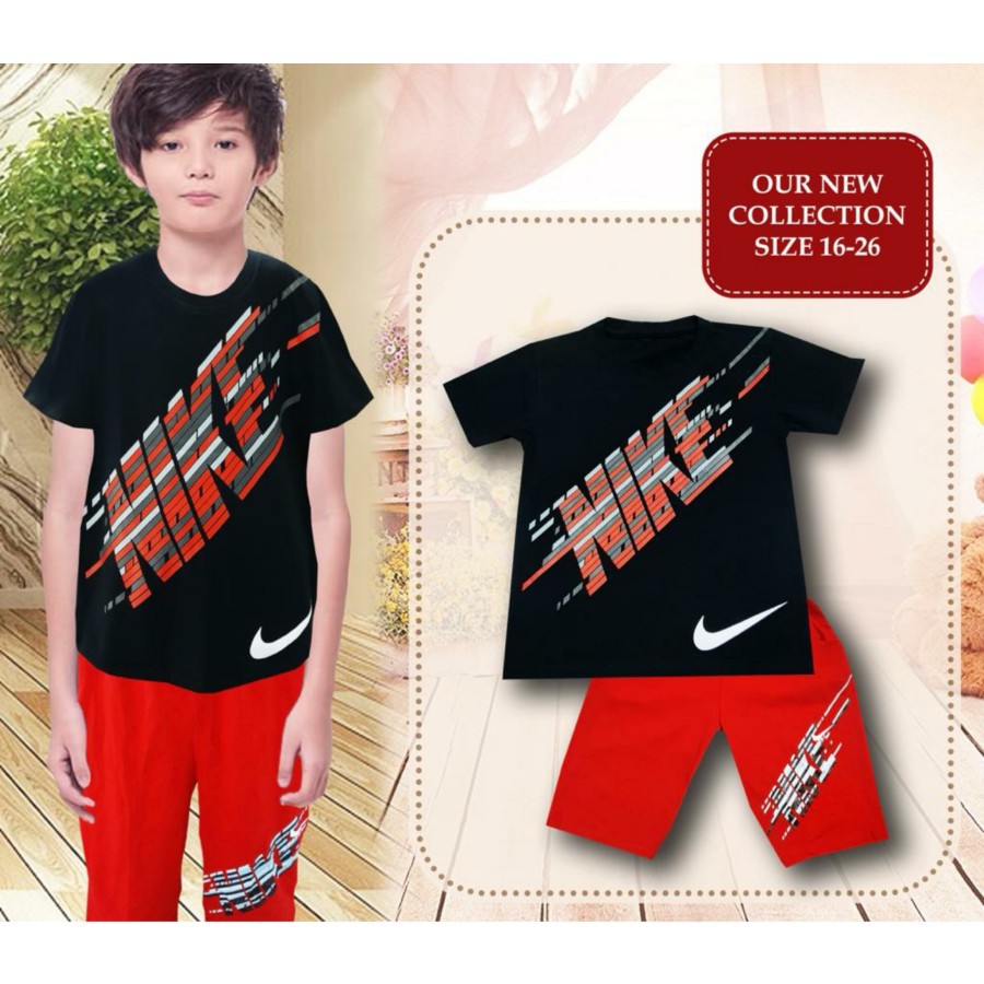 Setelan Anak Laki-laki Sport Hitam Baju Anak Import Murah GR