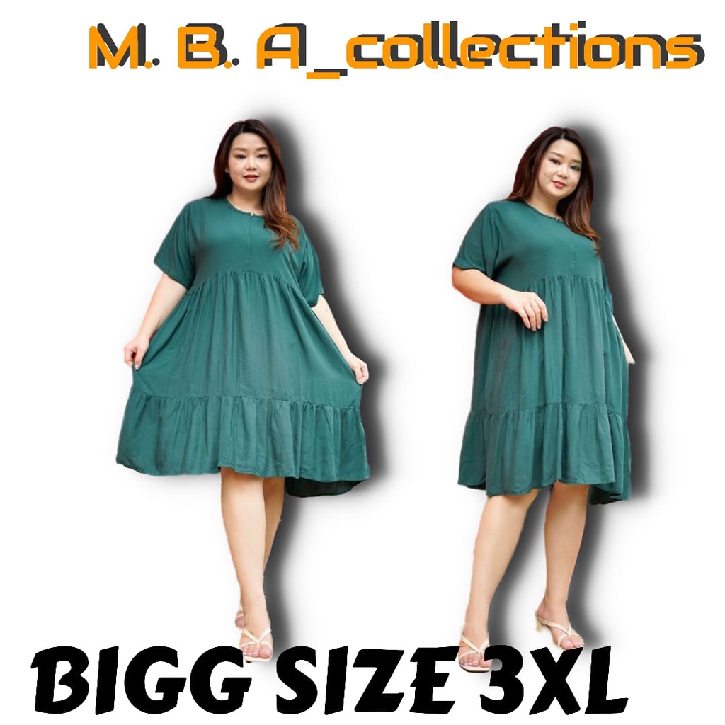 Dyana Dress Jumbo Wanita Baju Dress Susun Bigg Size 3XL Bahan Rayon Super Jumbo BISA COD