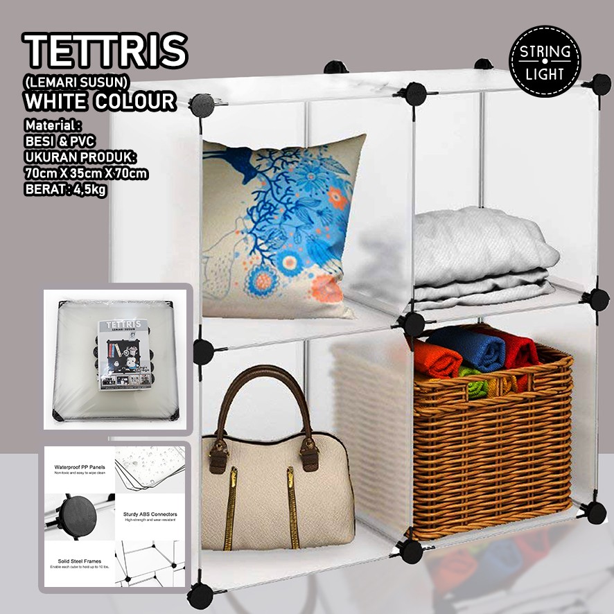 ORIGINAL Cabinet 4 kotak TETTRIS WHITE Lemari Plastik Rak ORIGINAL Cabinet 4 kotak TETTRIS WHITE Lemari Plastik Rak