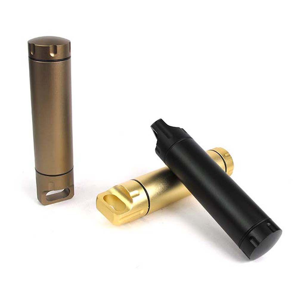 Agustinina Kotak Pil Aluminium Alloy Survival Medicine Organizer Pocket Pill Cases Botol Penyimpanan Obat Wadah Obat First-Aid Canister Canister Wadah Kapsul