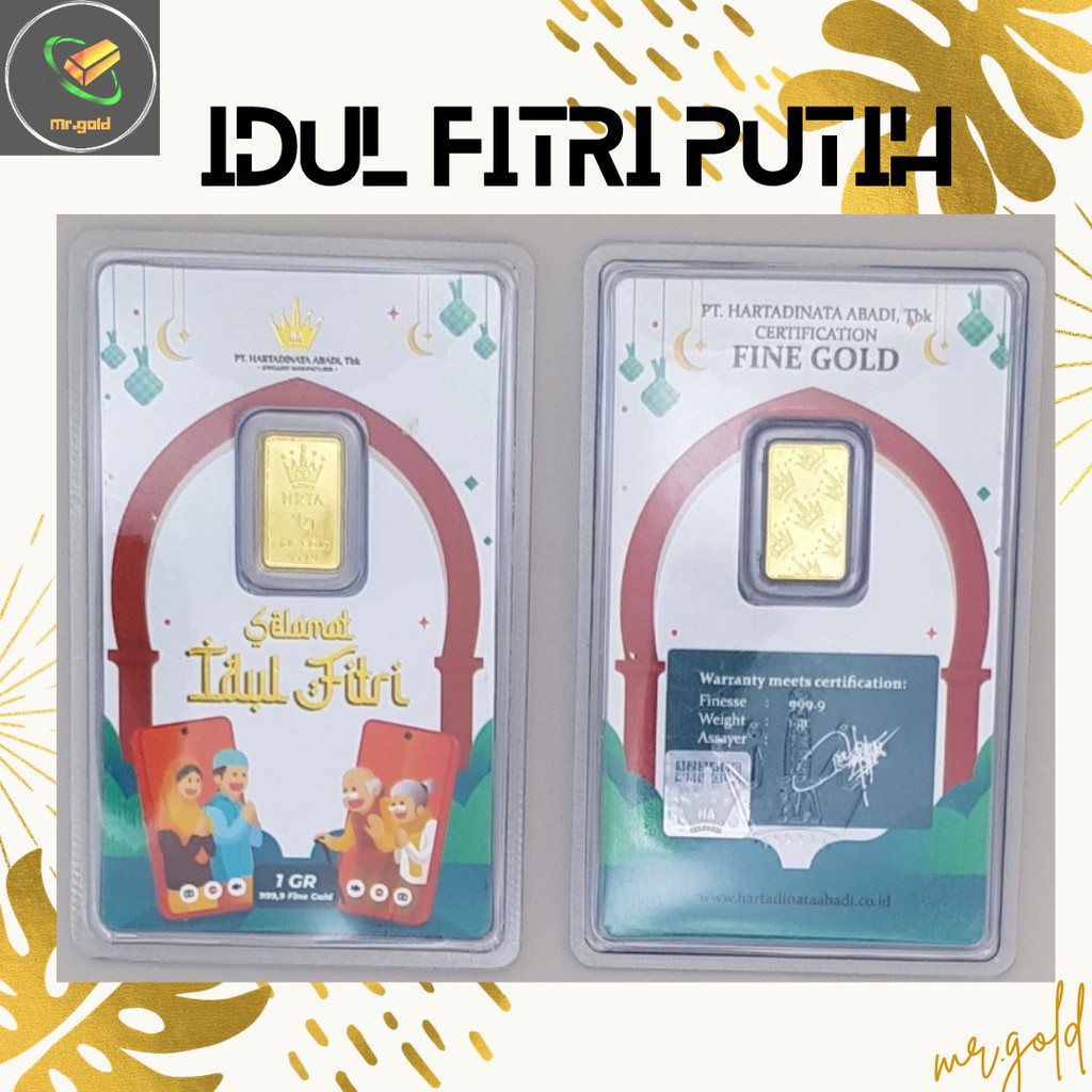 EMAS LOGAM MULIA MINI HARTADINATA ABADI 1 GRAM EDISI IDUL FITRI PUTIH / GIFT SERIES ACC LM HRTA GOLD