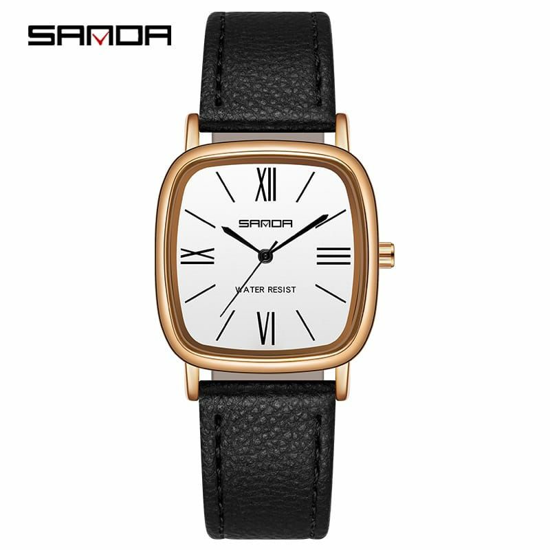 JAM TANGAN SANDA P1101 Jam Tangan Wanita Analog Classic Tali Kulit Quartz ANTI KARAT