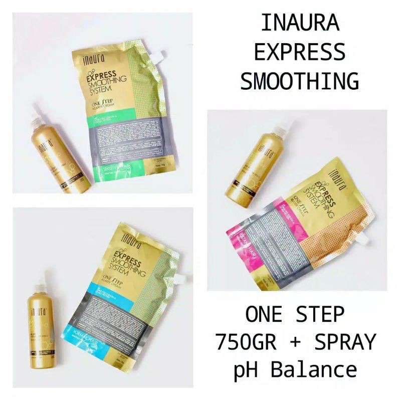 Inaura One Step (750ML) Express Smoothing | Pelurus Rambut Permanen