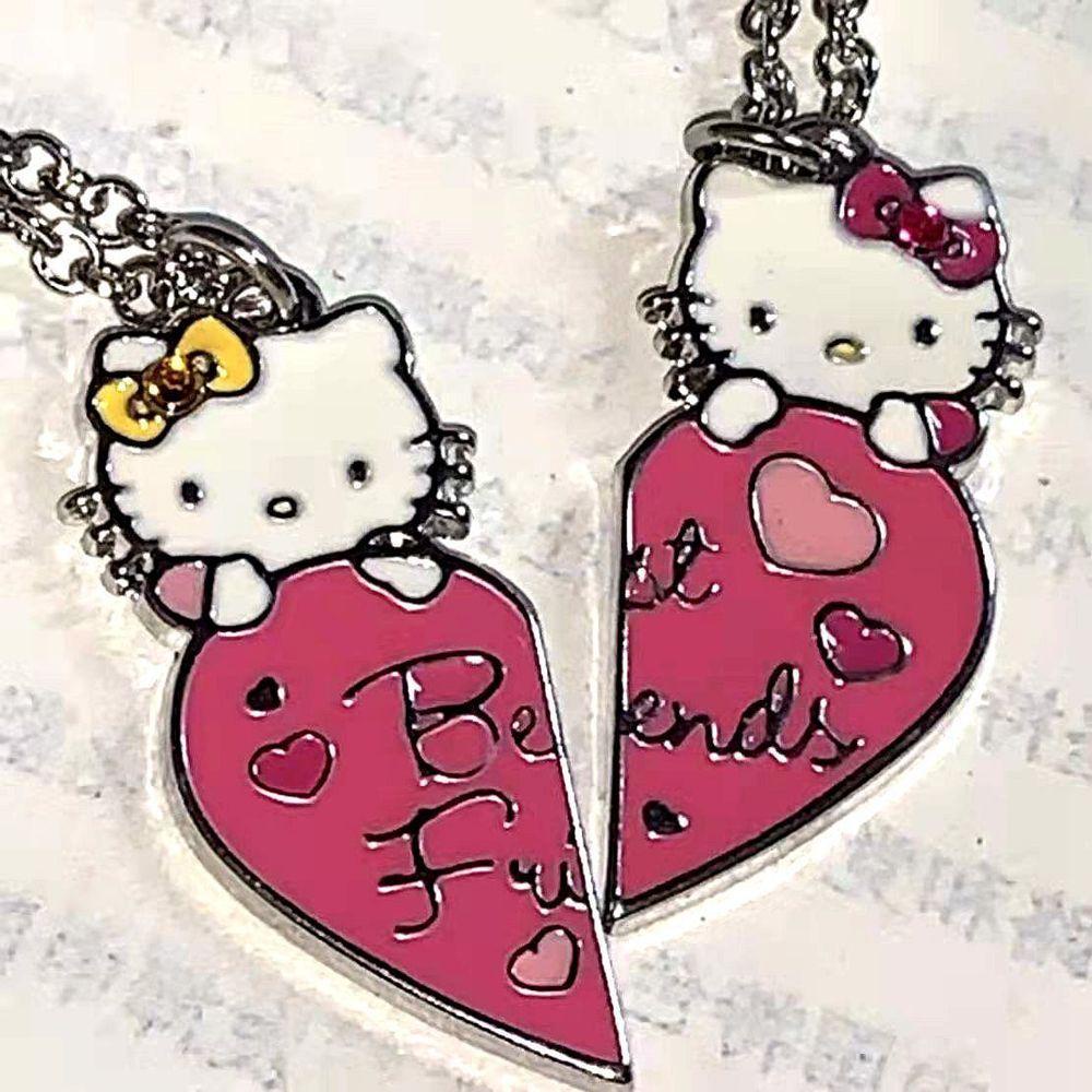 NEEDWAY Perempuan Kalung Fashion Indah Trendi Kitty Kucing Hewan Kawaii Vintage Pasangan Kalung