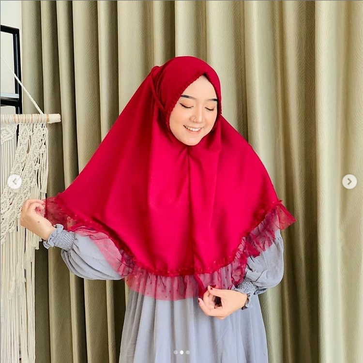 Bergo Mix Tile - Jilbab Instan CIARA - Kerudung Hijab Terbaru-maroon