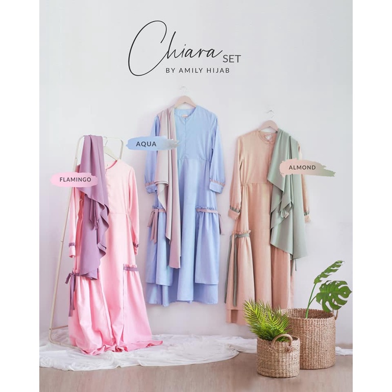 Amily Hijab Gamis Chiara Dress Pakaian Muslim Wanita Bahan Madina Cotton griya mey