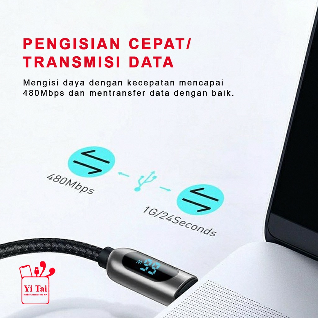 Kabel Data Kabel Type C Digital Pd 66W Yi Tai YIC-100 Pengisian Cepat