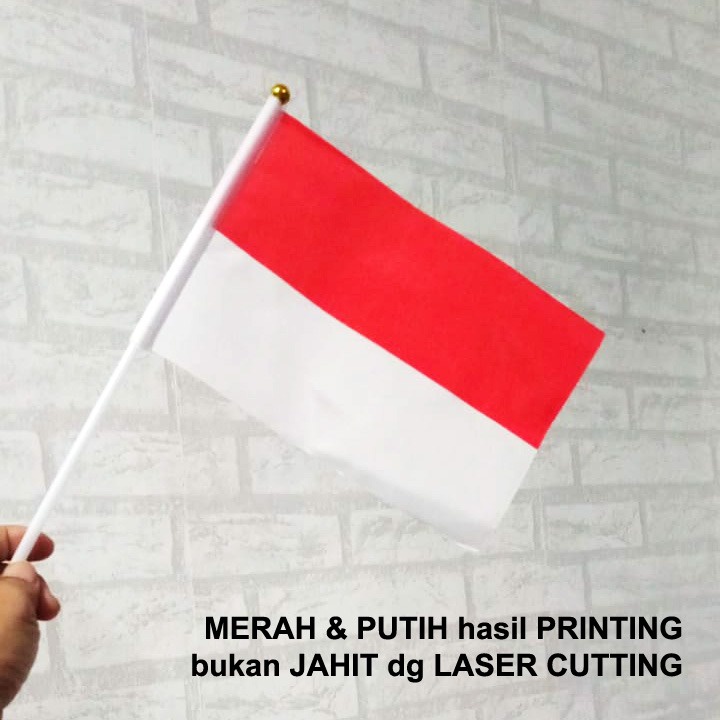 2pcs bendera tangan Indonesia Hand Waving Flag / bendera Merah Putih kecil