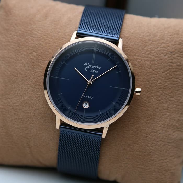 JAM TANGAN PRIA ALEXANDRE CHRISTIE AC 8627 AC8627 BLUE ROSEGOLD ORIGINAL