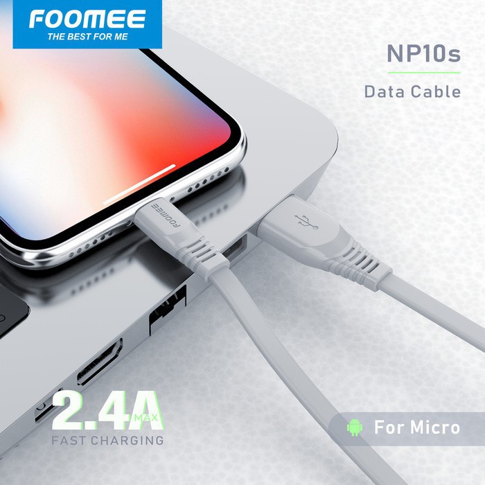 [COD] KABEL DATA FOOMEE NP10S MICRO USB 100Cm FAST CHARGING 2.4A ORIGINAL