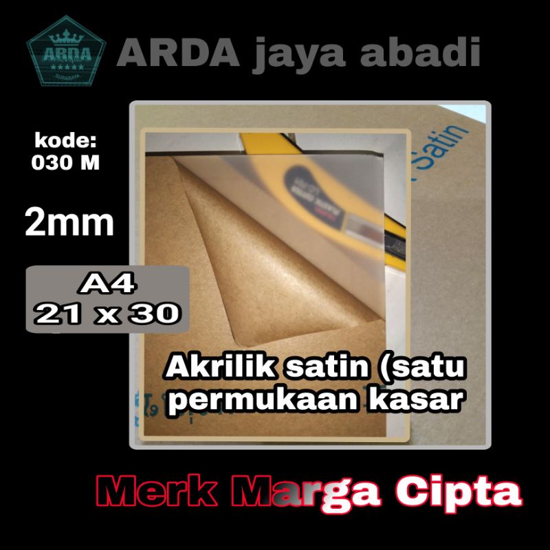 

Akrilik satin 2mm A4 lembaran / Acrylic satin sheet marga cipta