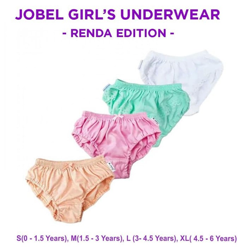 Jobel Girl Underwear Renda edition 4Pcs Celana Dalam Anak Perempuan