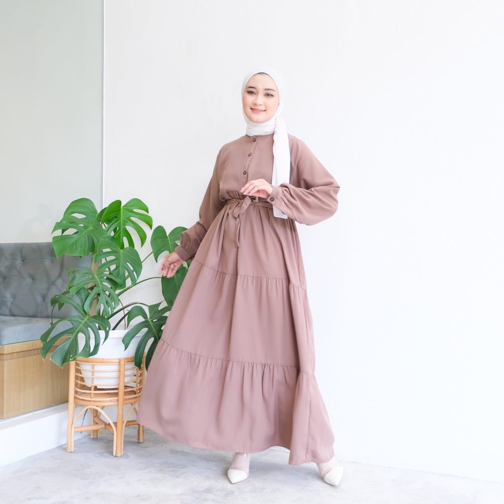 GAMIS BREZANI MIDI LONG DRESS BAHAN KATUN RAYON CASUAL