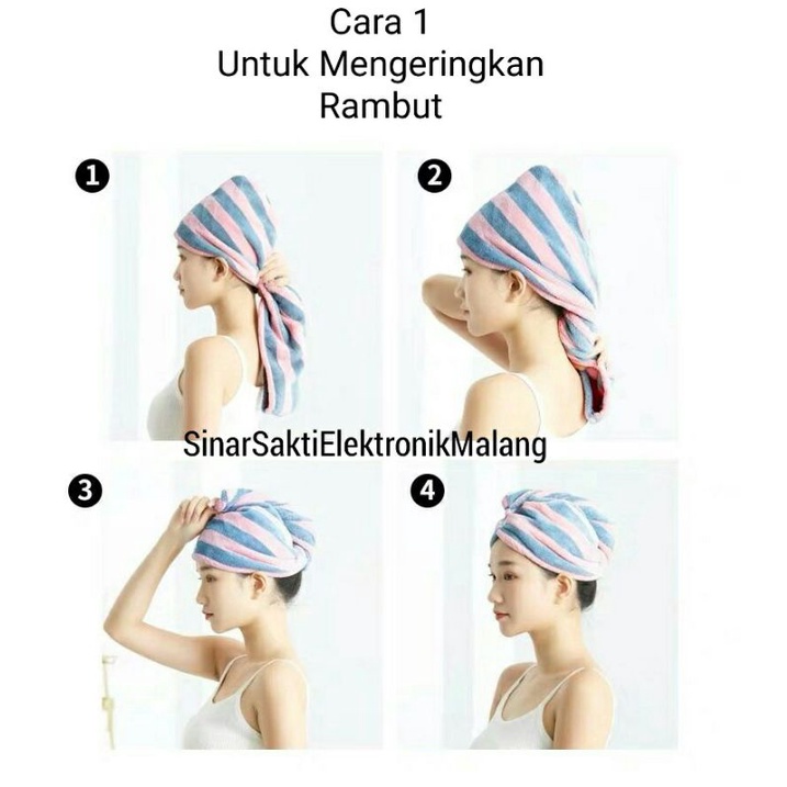 Handuk Pengering Rambut Keramas Cepat Kering Microfiber / Magic Towel Turban Quick Dry Impor Premium