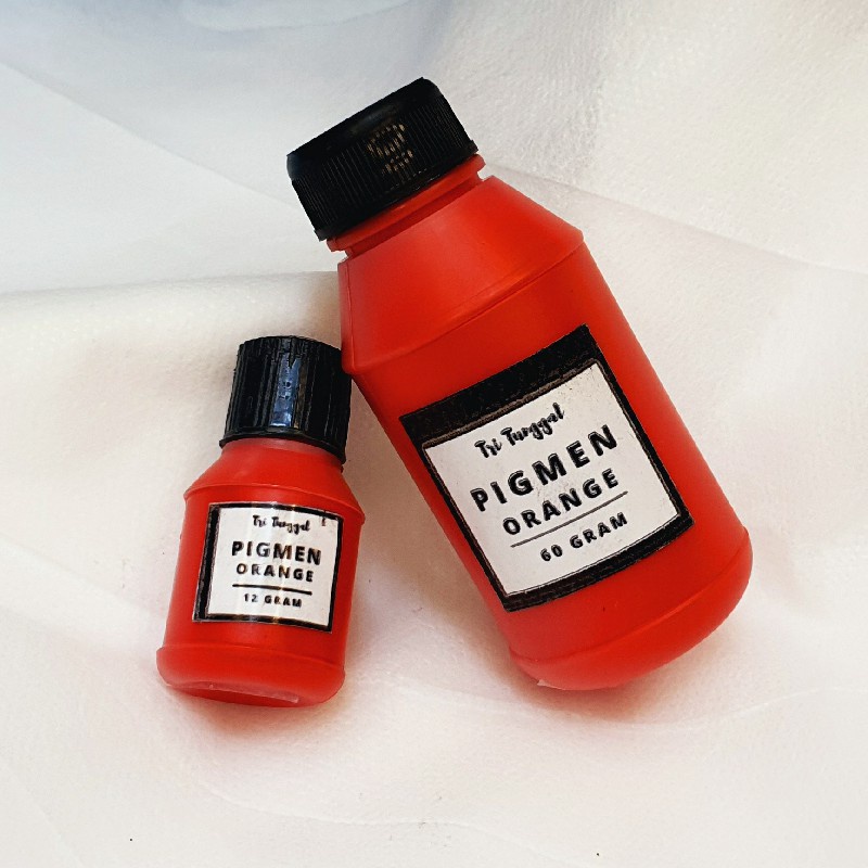 PIGMEN 12gr ORANGE Jingga Mini Kecil Pewarna Sablon Pigment Color Slime Clay DIY Waterbased Tie Dye Cat Warna Warni Air Cairan Liquid Painting Kerajinan Prakarya Art Seni Kesenian Perlengkapan Drawing Melukis Lukis Grosir Prakarya Malang