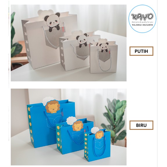 

XL paperbag binatang lucu, paperbag kantong, paperbag bingkisan KADO