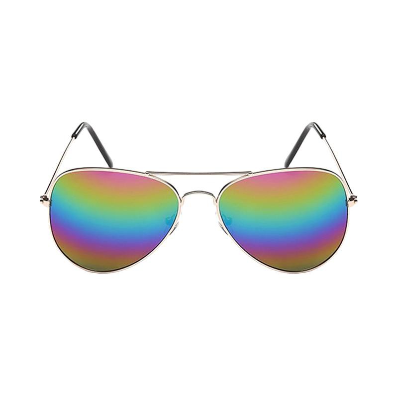 Korea Fashion Style - Kacamata Bulat - Fashion - Unisex - Rainbow Mirror