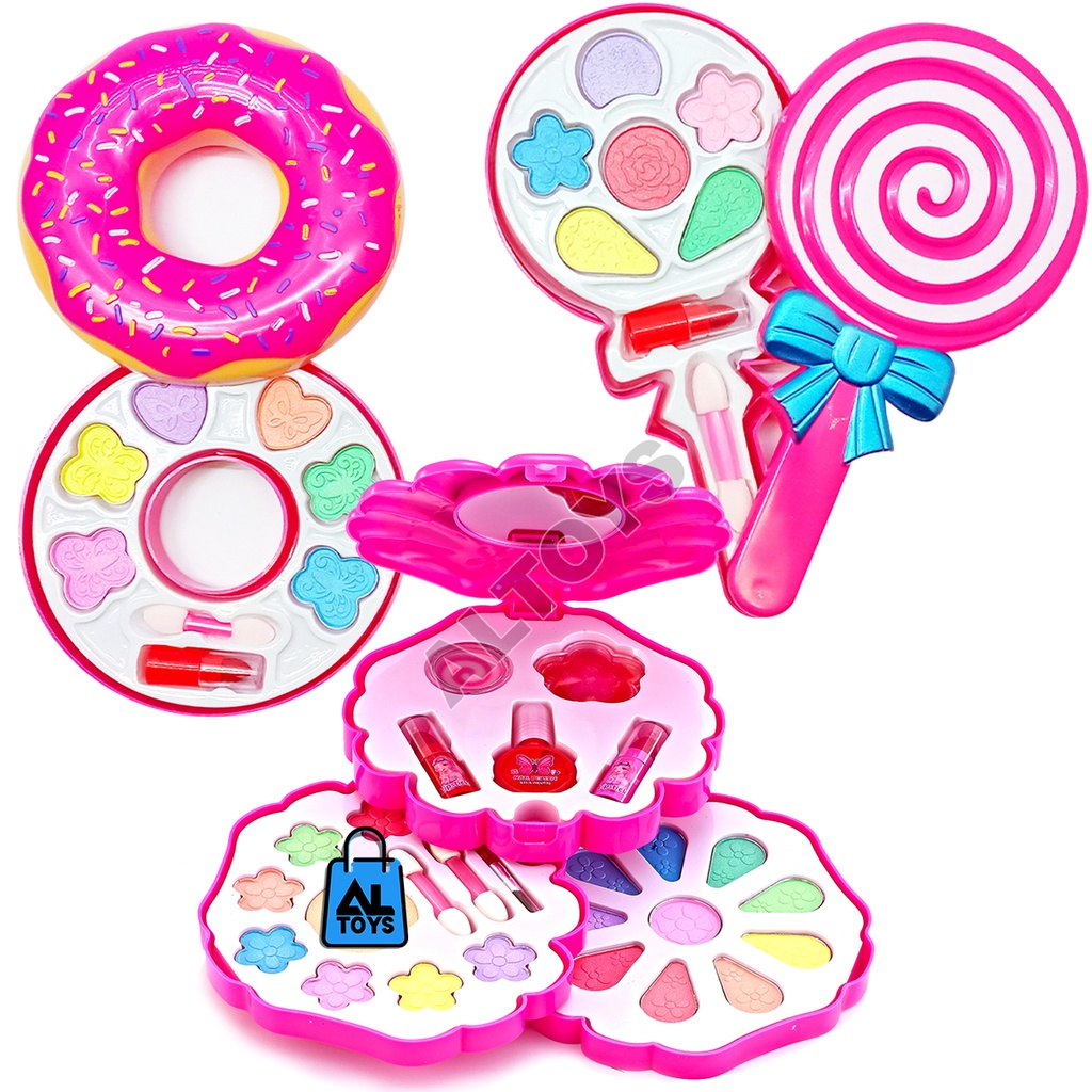 Aneka Mainan Makeup Kerang Lollipop Donat Anak Perempuan Rias dan Kecantikan