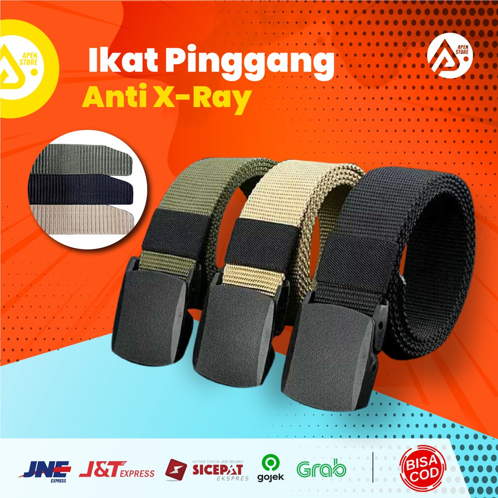 Ikat Pinggang Pria Cowok Laki Laki Anti Xray Automatic Buckle || Fashion Barang Unik Murah Import