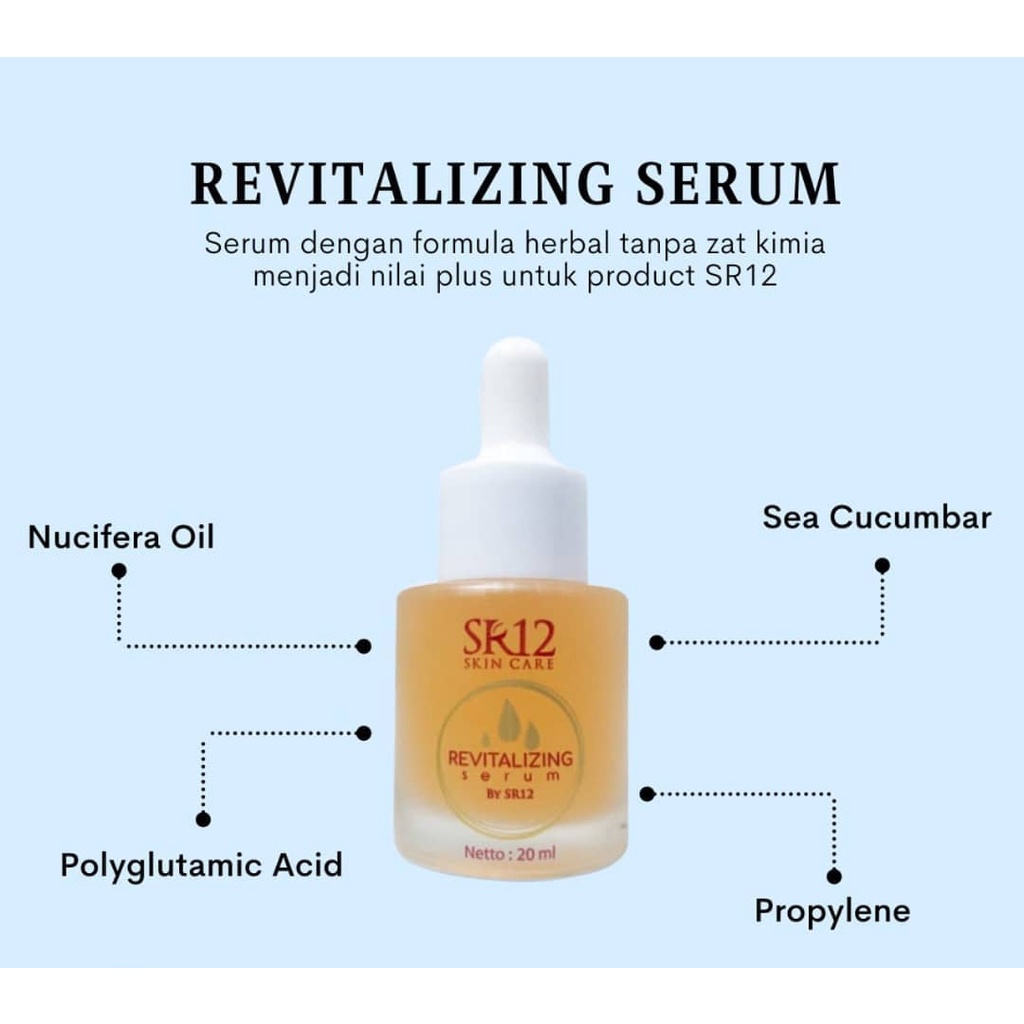 Revitalizing Serum SR12 - Serum Bopeng - Serum Pengecil PoriPori Wajah Ampuh - Serum Pengecil Pori