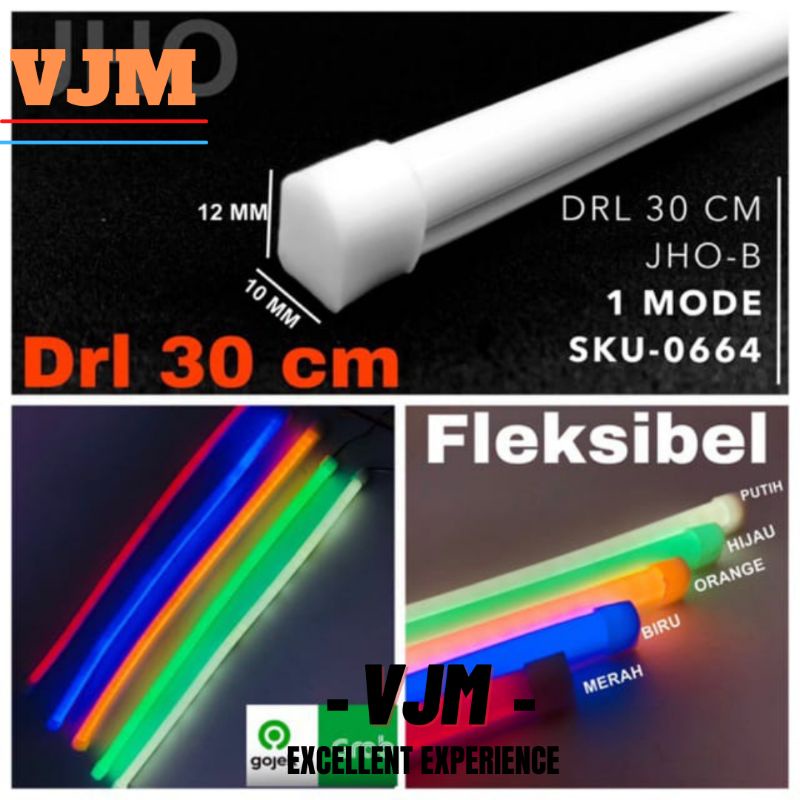 Lampu Alis DRL 30 cm Fleksibel Led Anti waterproof Clean Tanpa Bintik 1 mode Motor/Mobil