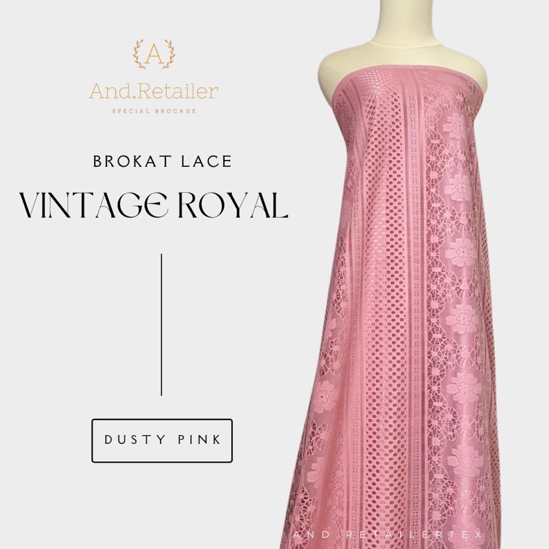 BROKAT LACE VINTAGE ROYAL DUSTY PINK