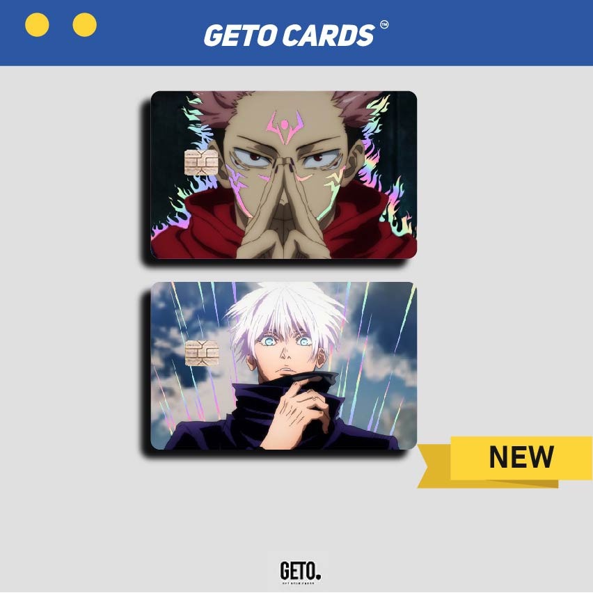 

Stiker skin kartu ATM spesial anime jujutsu kaisen karakter gojo Yuji Itadori hologram Sticker cards aman aksesoris anime