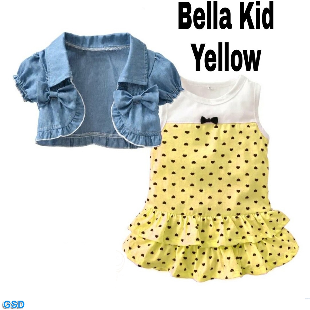 Set Bella Kids/ Promo Pakaian Anak Perempuan Sale!!/Dress  Anak/Pakaian Bayi Motif Polkadot /Hellokids/ Setelan Korea Impor