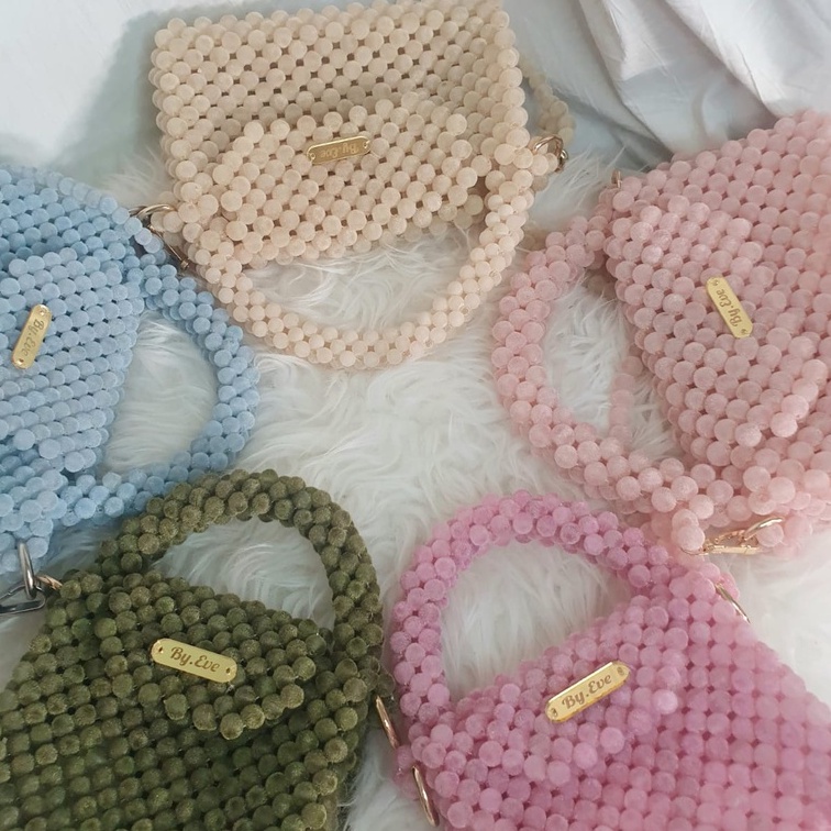 Velvet Beaded Bag | Tas Mote Bludru | Tas Manik Beludru |Tas Handmade
