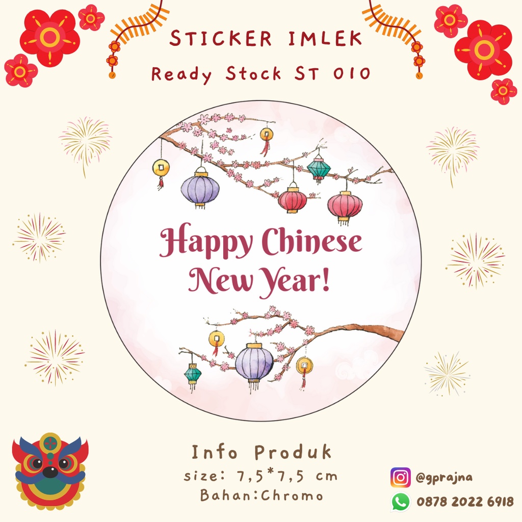 

Sticker Imlek Bulat/ Sticker Kue Kering/ Sticker Murah/ ST 010